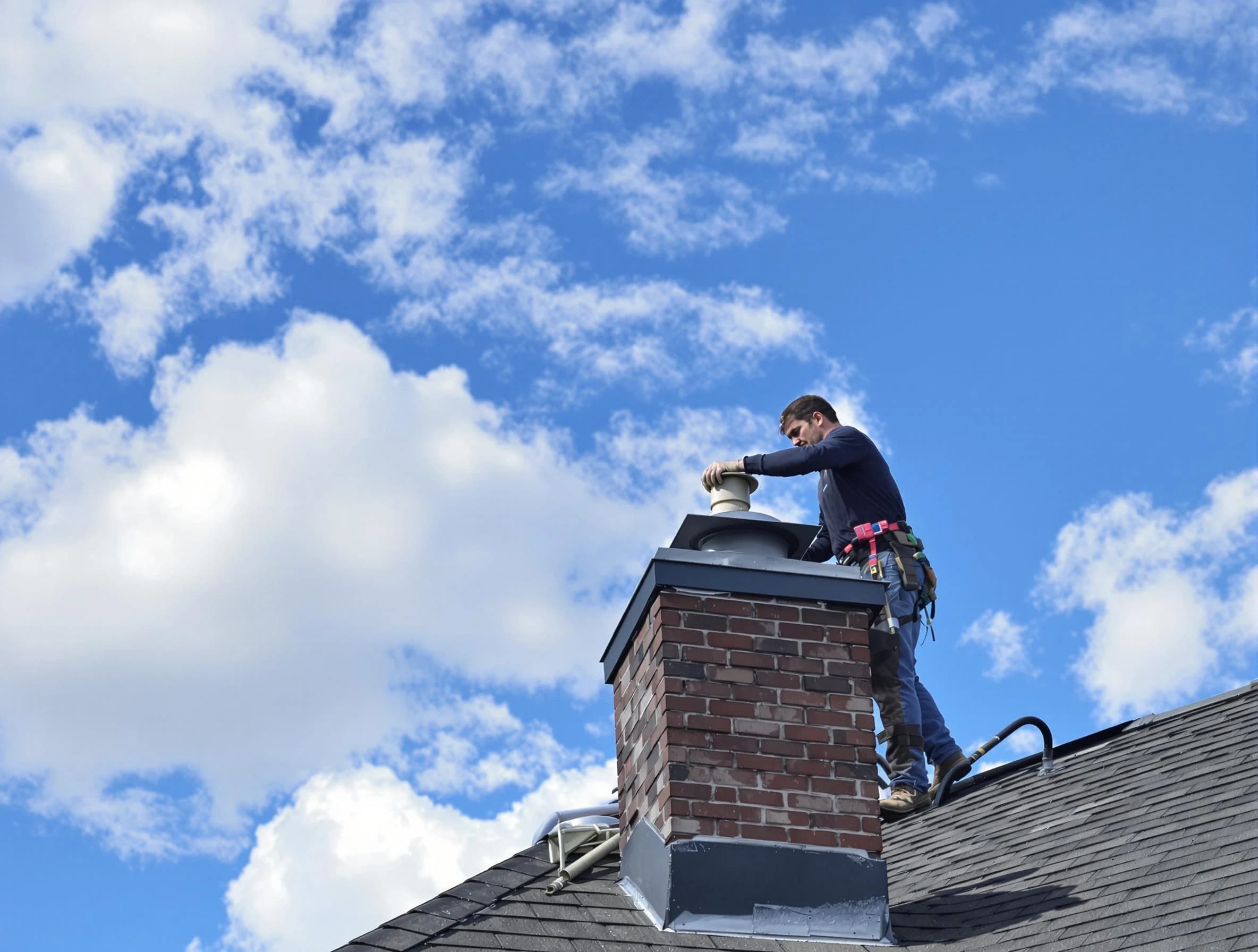 Watertown Town Chimney Sweep installing a sturdy chimney cap in Watertown Town, MA