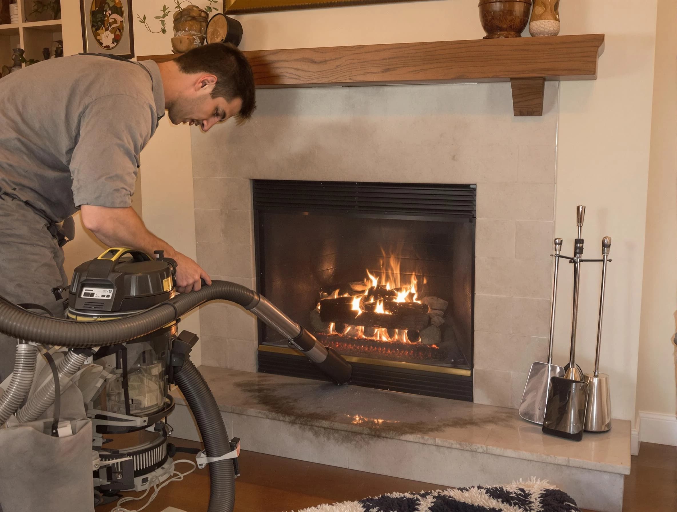Routine fireplace upkeep by Watertown Town Chimney Sweep in Watertown Town, MA