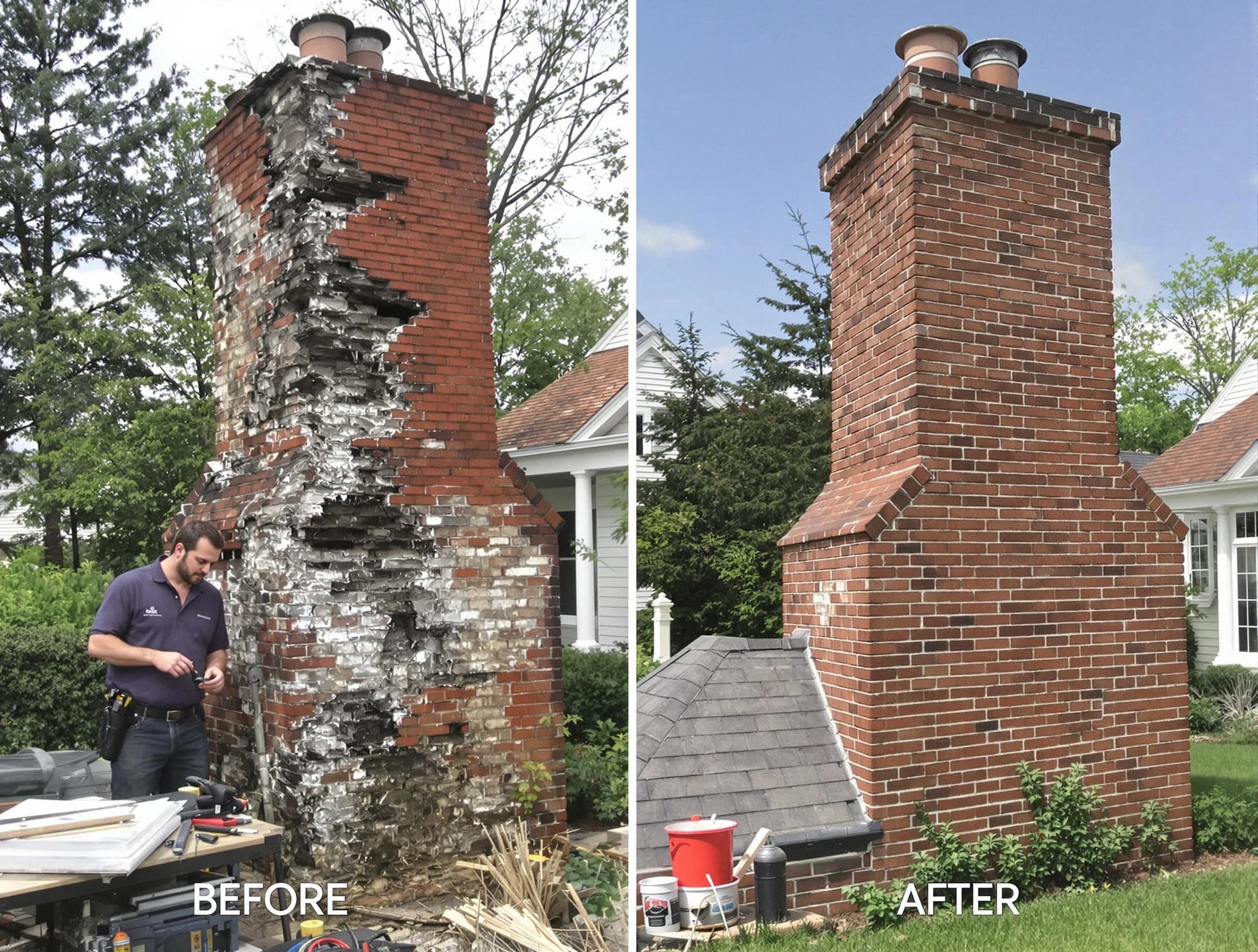 Watertown Town Chimney Sweep performing a full chimney restoration in Watertown Town, MA