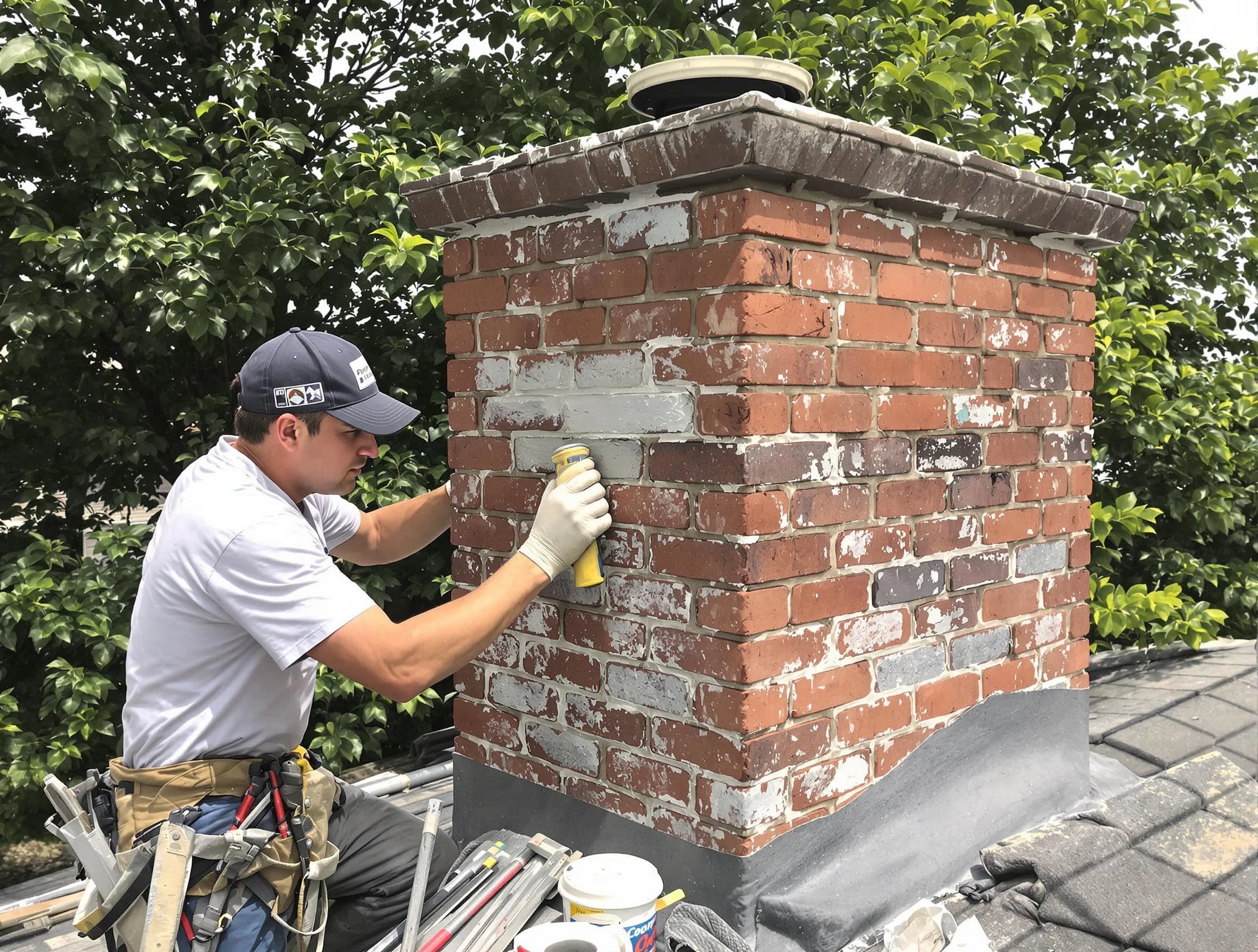 Watertown Town Chimney Sweep restoring an aging chimney in Watertown Town, MA