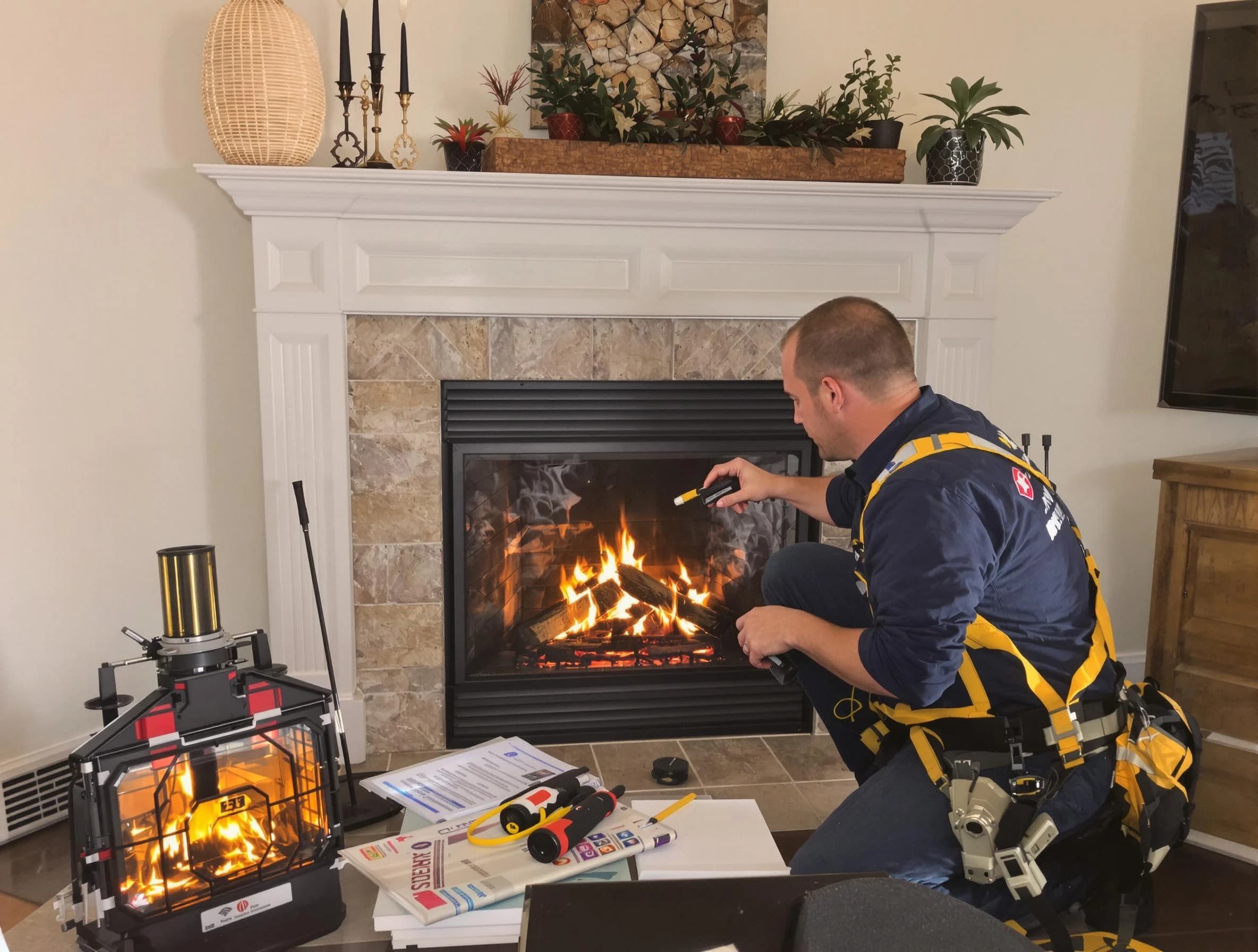 Safety-focused fireplace inspection by Watertown Town Chimney Sweep in Watertown Town, MA