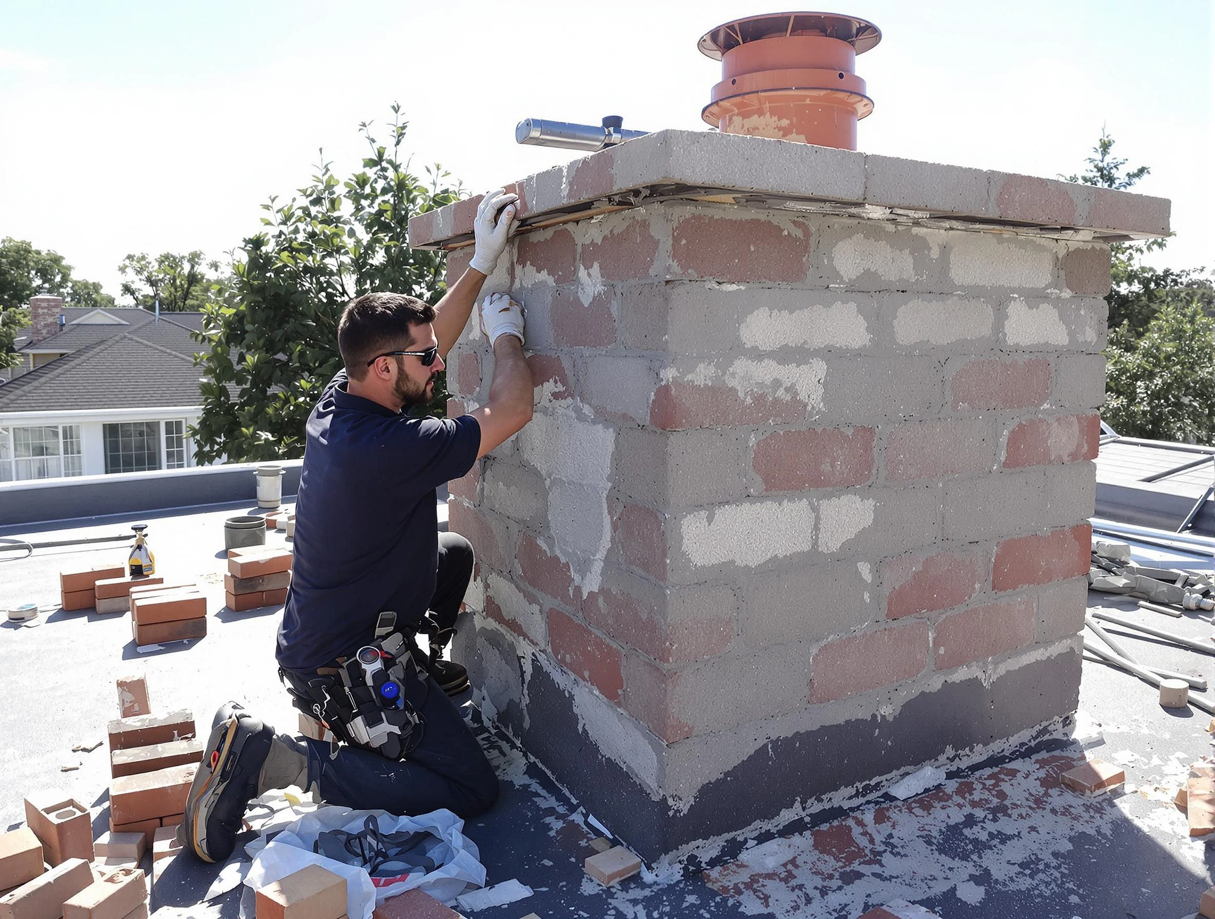 Advanced chimney repair process by Watertown Town Chimney Sweep in Watertown Town, MA