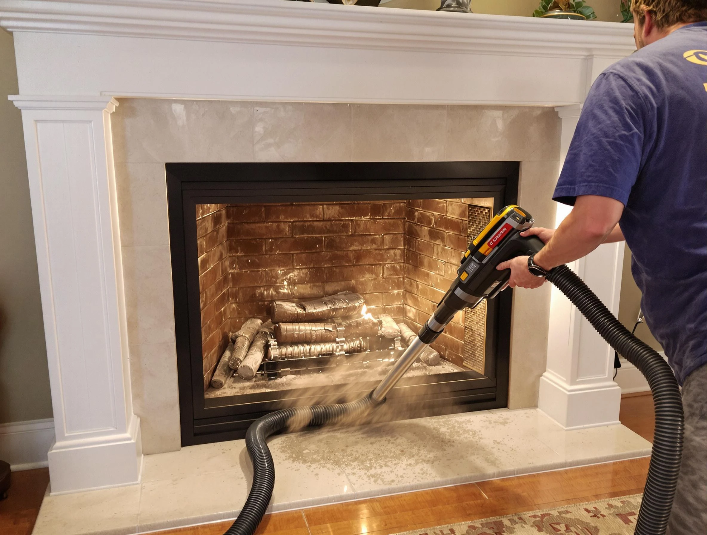 Fireplace cleaning performed by Watertown Town Chimney Sweep in Watertown Town, MA